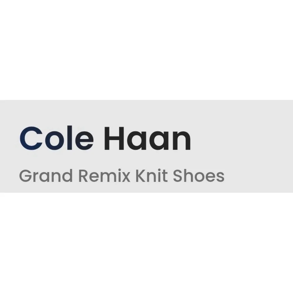 Cole Haan Grand Remix Knit Mens Navy Blue Leather Wingtip Oxford Shoes size 11.5